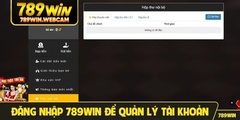Đăng nhập 789win để quản lý tài khoản