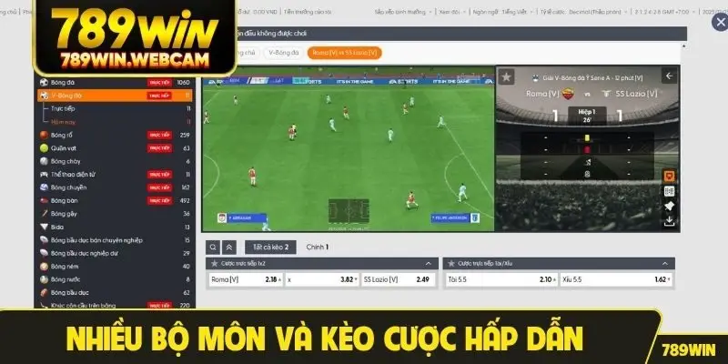 Nhiều bộ môn và kèo cược hấp dẫn tại 789WIN
