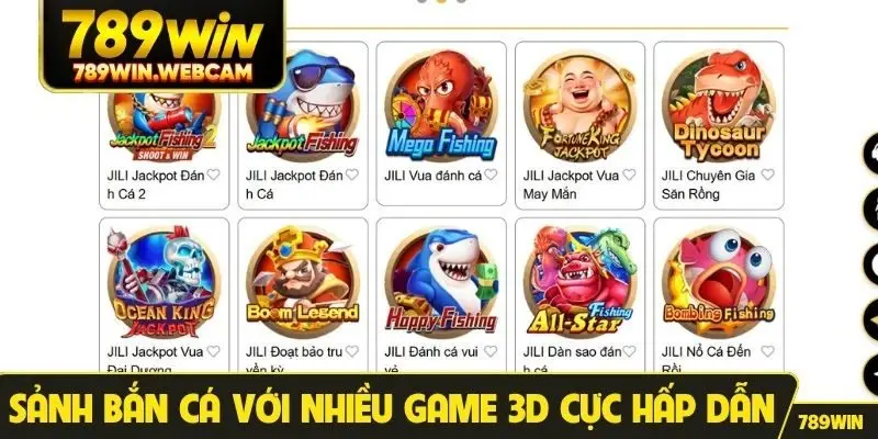 Sảnh bắn cá với nhiều game 3D cực hấp dẫn