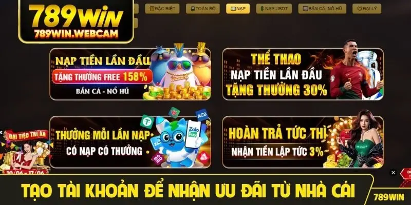 Tạo tài khoản để nhận ưu đãi từ nhà cái