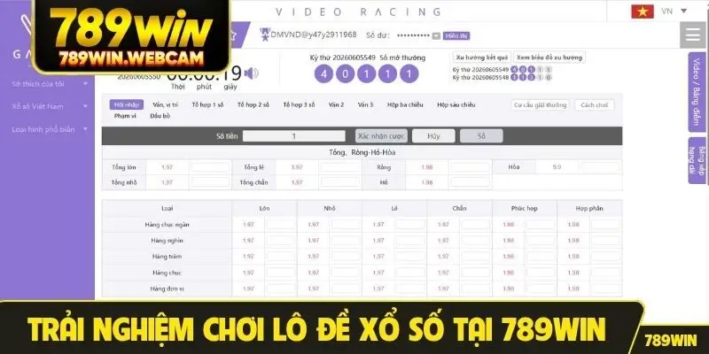 Trải nghiệm chơi lô đề xổ số tại 789WIN