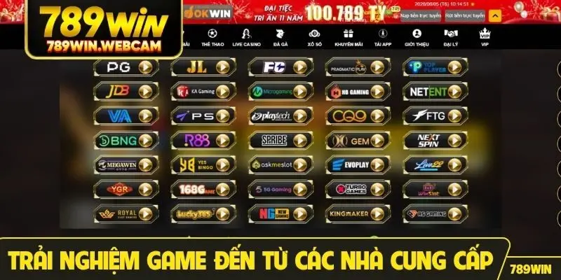 Trải nghiệm game đến từ các nhà cung cấp danh tiếng